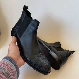 Black Chelsea Leather Boots
